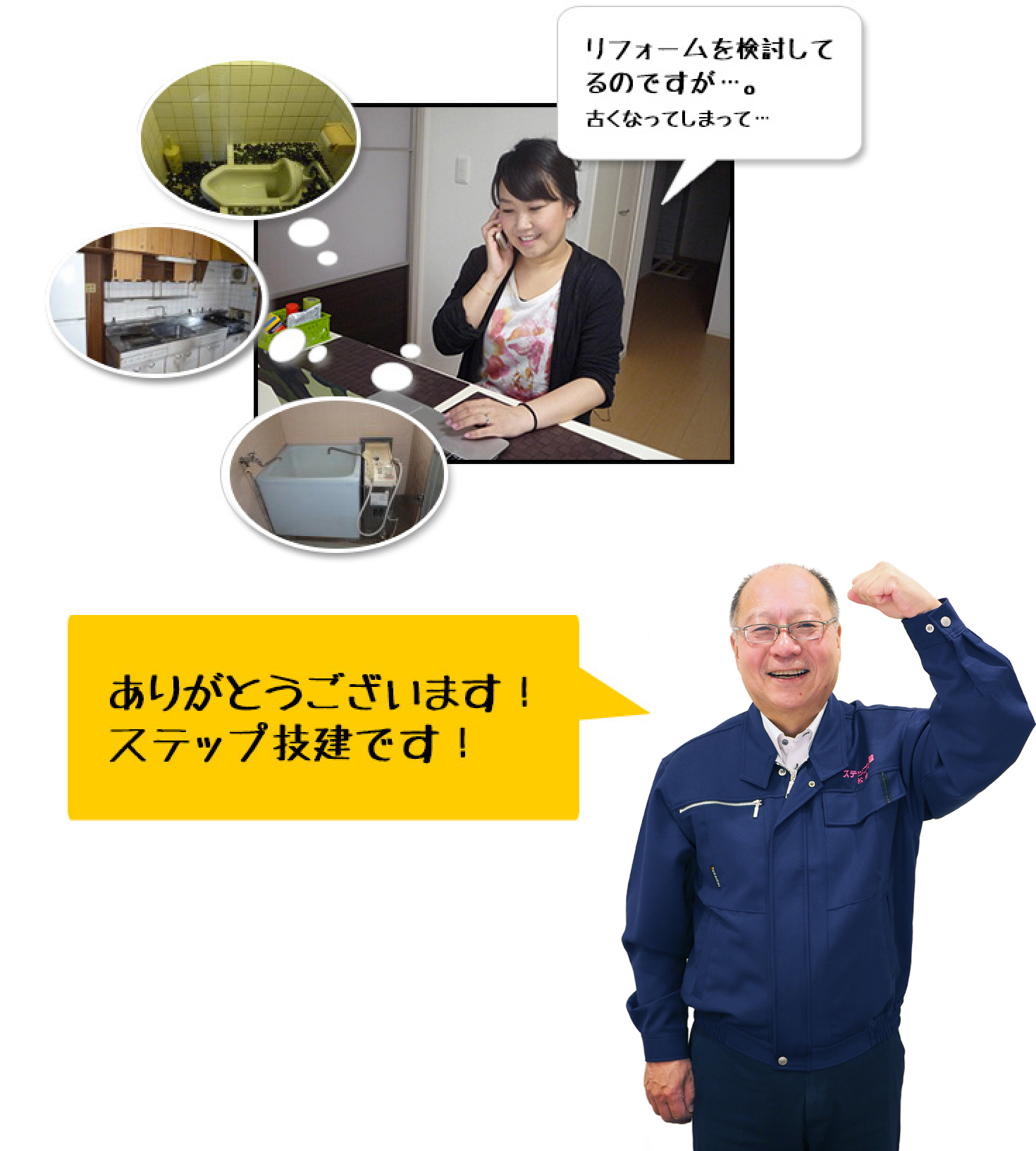 お客様が電話をしている写真