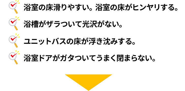 浴室の床滑りやすい。浴室の床がヒンヤリする。