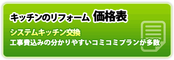 キッチンのリフォーム価格表