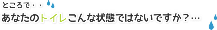 あなたのトイレこんな状態ではないですか？